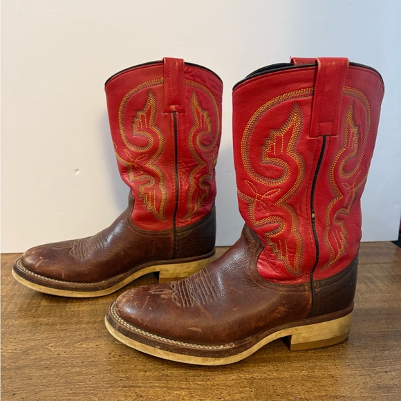Double H Western Boots Cowboy Style 3390 Red women’s 7.5 M round toe cl - Picture 4 of 12